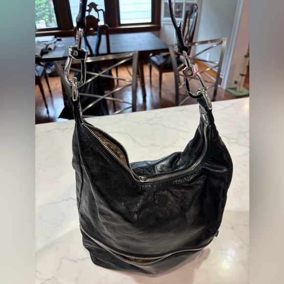 HOBO Brand Black Leather Shoulder Bag - Picture 1 of 8